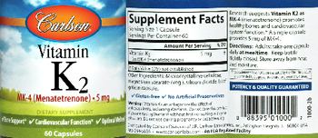 Carlson Vitamin K2 MK-4 (Menatetrenone) 5 mg - supplement