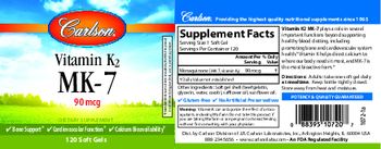 Carlson Vitamin K2 MK-7 90 mcg - supplement