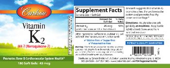Carlson Vitamin K2 MK-7 (Menaquinone-7) - supplement