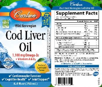 Carlson Wild Norwegian Cod Liver Oil Natural Lemon Flavor - supplement