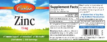 Carlson Zinc 15 mg - supplement