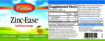 Carlson Zinc-Ease Natural Lemon Flavor - supplement