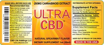 CBD Life Holdings LLC Ultra CBD Natural Spearmint Flavor - supplement