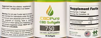 CBDPure CBD Softgels 750 - supplement