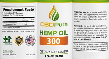 CBDPure Hemp Oil 300 - supplement