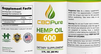 CBDPure Hemp Oil 600 - supplement
