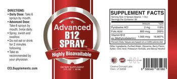 CCL Supplements Advanced B-12 Spray - supplement