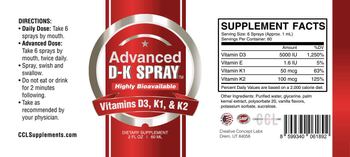 CCL Supplements Advanced D-K Spray - supplement