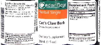 Cedar Bear Cat's Claw Bark - supplement