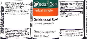 Cedar Bear Goldenseal Root - supplement