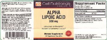 Cell Nutritionals Alpha Lipoic Acid 300 mg - supplement