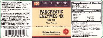 Cell Nutritionals Pancreatic Enzymes 4X 500 mg - supplement