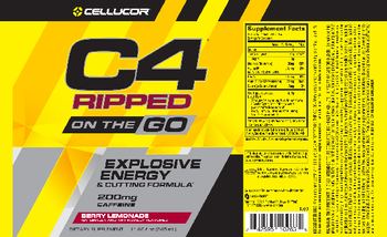 Cellucor C4 Ripped On The Go Berry Lemonade - supplement