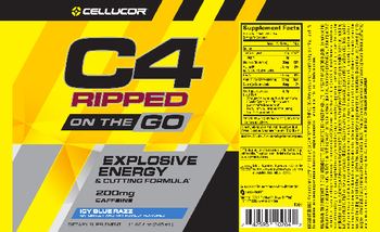 Cellucor C4 Ripped On The Go Icy Blue Razz - supplement
