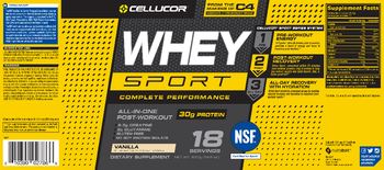 Cellucor Whey Sport Vanilla - supplement