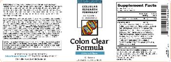 Cellular Research Formulas Colon Clear Formula - supplement