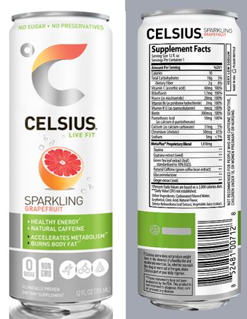 Celsius Celsius Sparkling Grapefruit - supplement