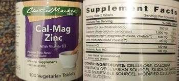 Central Market HEB Cal-Mag Zinc with Vitamin D3 - mineral supplement