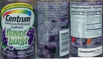 Centrum Centrum Flavor Burst Wild Grape Adult Chews - multivitamin multimineral supplement