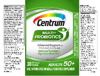 Centrum Centrum Multi + Probiotics Adults 50+ - multivitamin multimineralprobiotics supplement