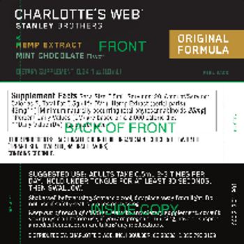 Charlotte's Web Stanley Brothers Hemp Extract Original Formula Mint Chocolate Flavor - supplement
