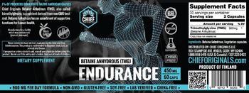 Chief Originals Betaine Anhydrous (TMG) Endurance 450 mg - supplement