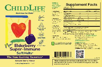 ChildLife Essentials Elderberry Super-Immune SoftMelts Natural Berry Flavor - supplement