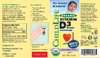 ChildLife Essentials Organic Vitamin D3 Drops 400 IU Natural Berry Flavor - supplement
