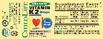 ChildLife Essentials Organic Vitamin K2 Drops 5 mcg Natural Berry Flavor - supplement