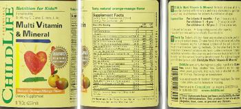 ChildLife Multi Vitamin & Mineral Natural Orange/Mango Flavor - supplement