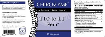 Chiro-Zyme T10 To L1 Fem - supplement