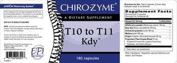 Chiro-Zyme T10 To T11 Kdy - supplement