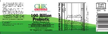 CHK Nutrition 100 Billion Probiotic - supplement