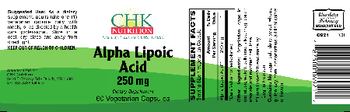CHK Nutrition Alpha Lipoic Acid 250 mg - supplement
