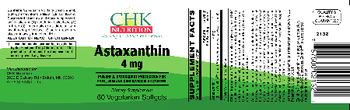 CHK Nutrition Astaxanthin 4 mg - supplement