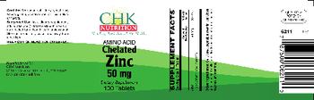 CHK Nutrition Chelated Zinc 50 mg - supplement