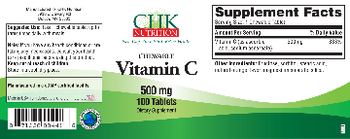 CHK Nutrition Chewable Vitamin C 500 mg - supplement