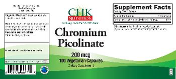 CHK Nutrition Chromium Picolinate 200 mcg - supplement