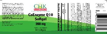 CHK Nutrition CoEnzyme Q10 Softgel 200 mg - supplement