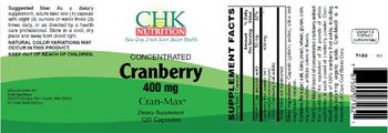 CHK Nutrition Cranberry 400 mg - supplement