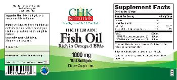 CHK Nutrition High Grade Fish Oil 1000 mg - supplement