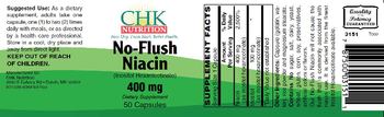 CHK Nutrition No-Flush Niacin 400 mg - supplement