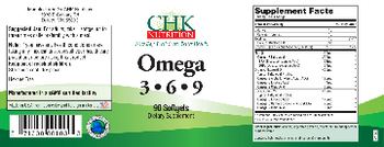 CHK Nutrition Omega 3 - 6 - 9 - supplement