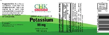 CHK Nutrition Potassium 99 mg - supplement