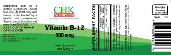 CHK Nutrition Vitamin B-12 500 mcg - supplement