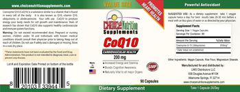 Choice Nutrition Supplements CoQ10 200 mg - supplement