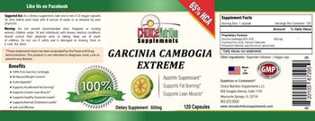 Choice Nutrition Supplements Garcinia Cambogia Extreme - supplement