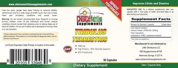 Choice Nutrition Supplements Tribulus Terrestris - supplement