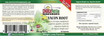 Choice Nutrition Supplements Yacon Root - 