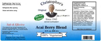 Christopher's Original Formulas Acai Berry Blend - supplement